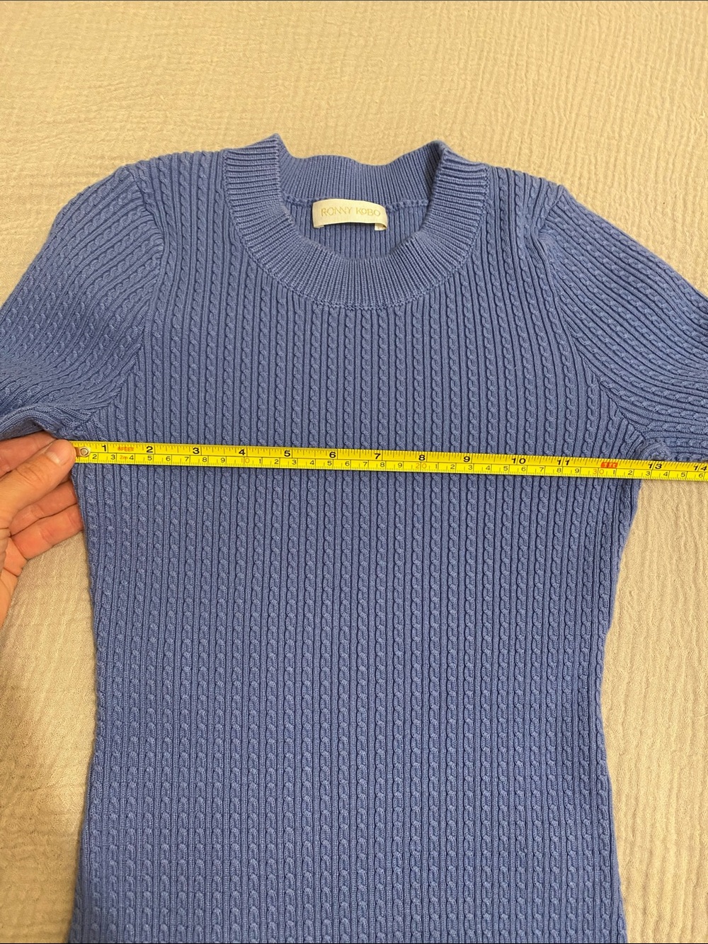 Ronny Kobo Collection Ribbed Knit Maxi Dress - Blue. Size XS - Picture 4 of 7